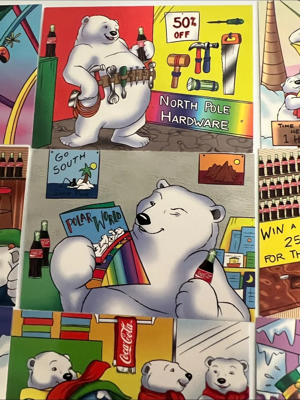 1996 South Pole Vacation Coca Cola Polar Bears Trading Cards (15) - Lot #1
